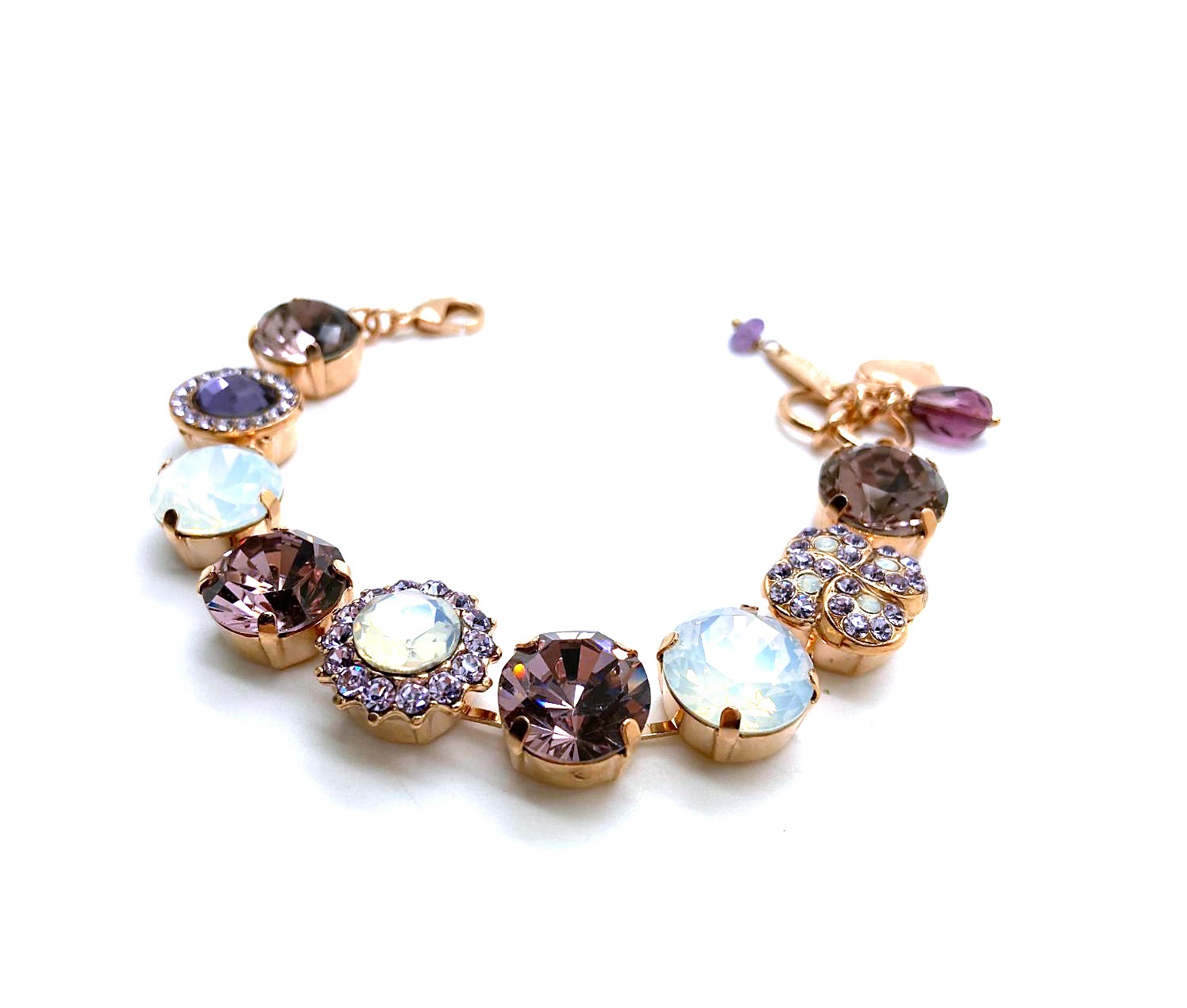 B-4195-3-1123-RG (1) Bracelet By Mariana My Treasures Coll. Luxurious Lilac Shadow, Amethyst & White Opal Swarovski Crystals - Image 1