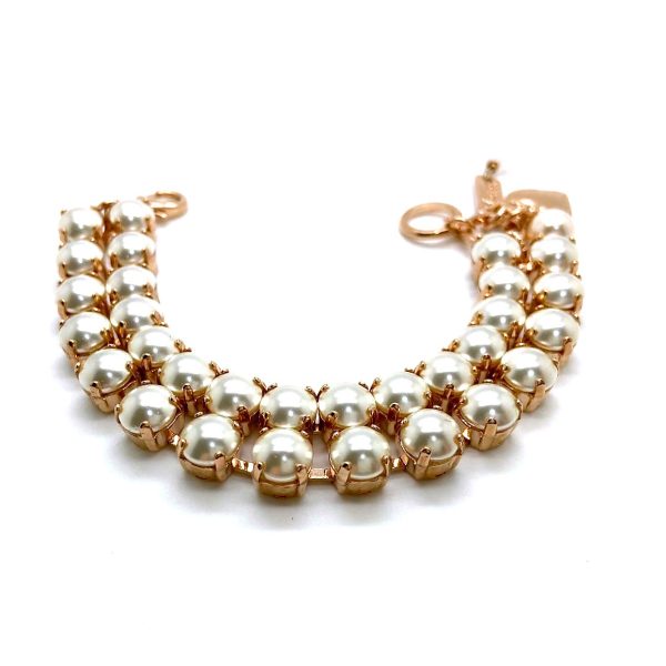 Mariana Bracelet Exquisitely Elegant Duo Layered Cream Pearl Austrian Crystals My Treasures Coll.