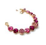 Bracelet By Mariana Woman Lovely Floral Fuchsia and Rose Pink Swarovski Crystals - Image 3