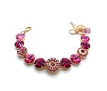 Bracelet By Mariana Woman Lovely Floral Fuchsia and Rose Pink Swarovski Crystals