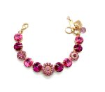 Bracelet By Mariana Woman Lovely Floral Fuchsia and Rose Pink Swarovski Crystals - Image 2