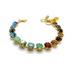 Mariana Bracelet Finely Detailed Multi Colored Austrian Crystals Forget Me Not East Meets West Coll.