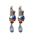 Mariana Earrings Gorgeous Heliotrope, Lt Amethyst & Smoked Topaz Austrian Crystals Penelope Odyssey 2018 Coll. - Image 3