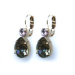 Mariana Earrings Luxurious Black Diamond & Lt Amethyst Austrian Crystals Gaea Odyssey 2018 Coll.