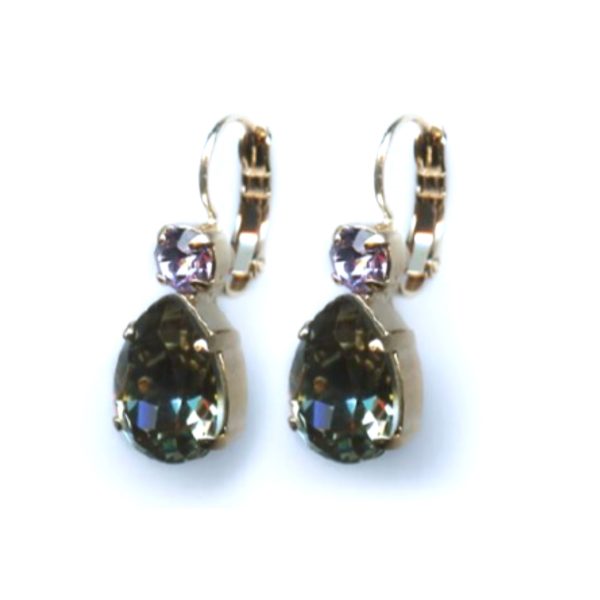 Mariana Earrings Luxurious Black Diamond & Lt Amethyst Austrian Crystals Gaea Odyssey 2018 Coll.