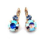 Earrings By Mariana Woman Lt. Sapphire and Aurora Borealis Swarovski Crystals