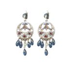 Mariana Earrings Boho Gypsy Montana Blue, Siam & Chrysolite Austrian Crystals Gaea Odyssey 2018 Coll. - Image 2