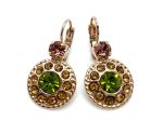 Earrings By Mariana Precious Smoked Topaz and Olivine Swarovski Crystals