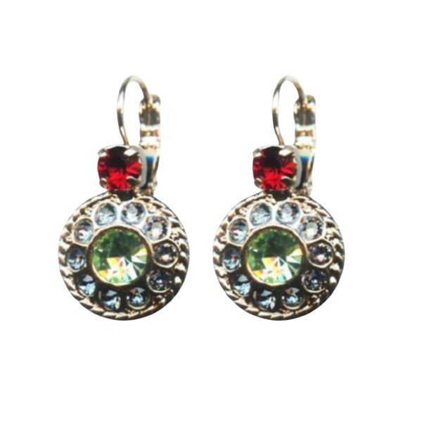 Mariana Earrings Charming Aquamarine, Chrysolite & Siam Austrian Crystals Gaea Odyssey 2018 Coll.