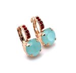 Earrings By Mariana Woman Stunning Pacific Opal and Siam Swarovski Crystals - Image 3