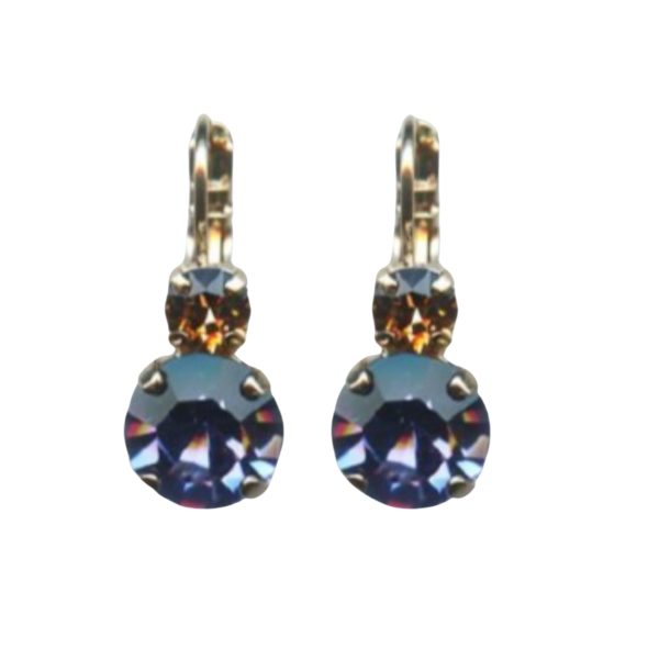 Mariana Earrings Simply Elegant Lt Amethyst & Smoked Topaz Austrian Crystals Penelope Odyssey 2018 Coll.