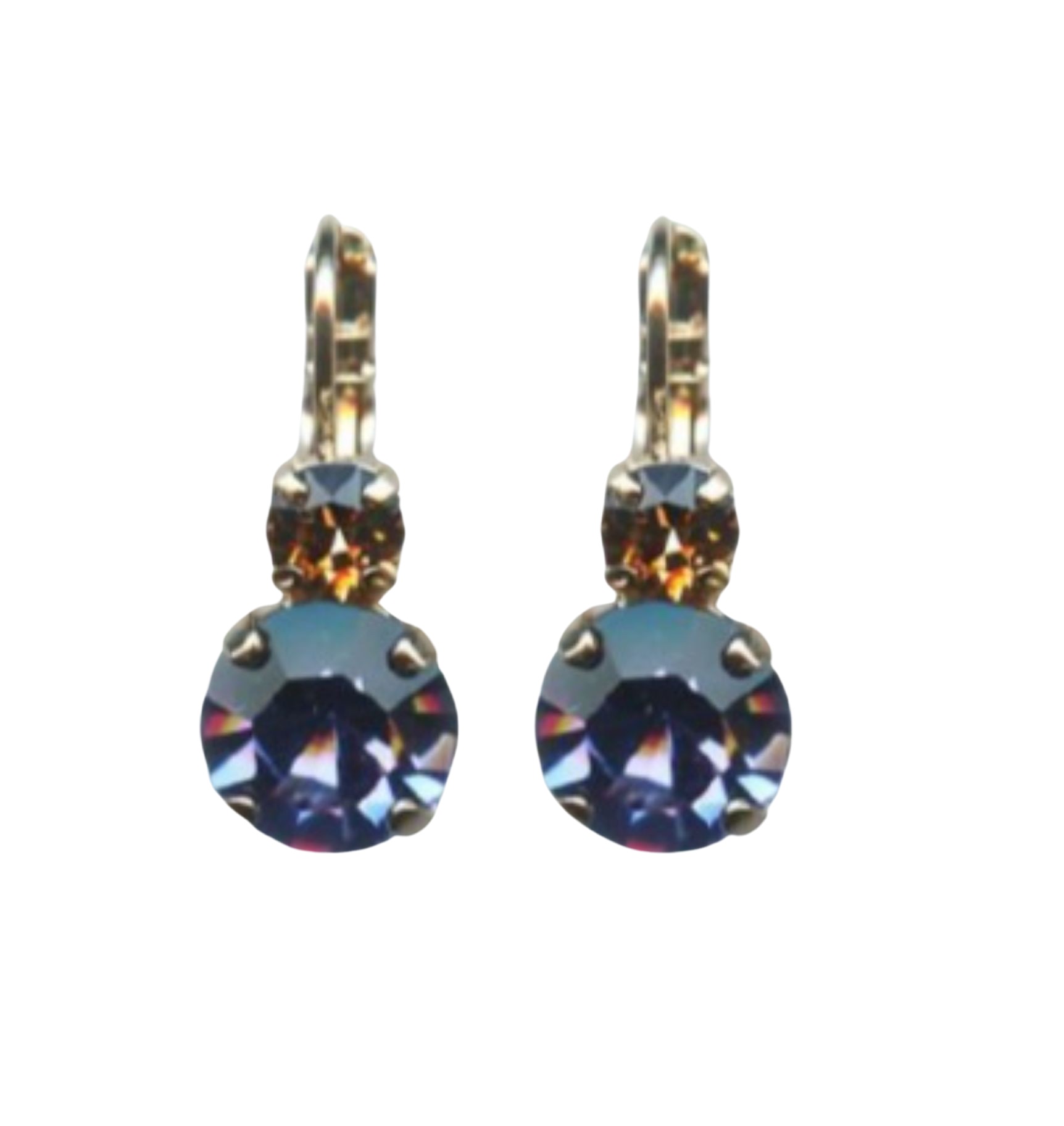 E-1062-1089-RG6 (1) Mariana Earrings Simply Elegant Lt Amethyst & Smoked Topaz Austrian Crystals Penelope Odyssey 2018 Coll. - Image 1