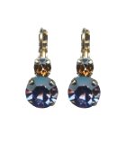 Mariana Earrings Simply Elegant Lt Amethyst & Smoked Topaz Austrian Crystals Penelope Odyssey 2018 Coll. - Image 3