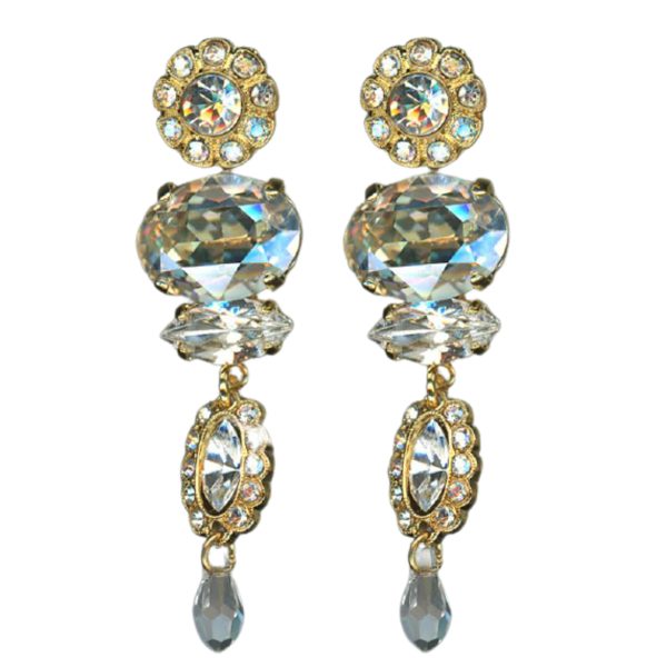Mariana Earrings Exquisite Dangling in Moonlight Austrian Crystals My Butterfly Coll.