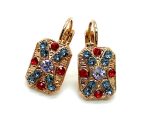Mariana Earrings Timeless Lt Amethyst, Montana & Siam Austrian Crystals Gaea Odyssey 2018 Coll.