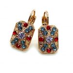 Mariana Earrings Timeless Lt Amethyst, Montana & Siam Austrian Crystals Gaea Odyssey 2018 Coll.