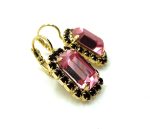 Earrings By Mariana Woman Classy Light Rose and Siam Swarovski Crystals - Image 3