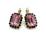 Earrings By Mariana Woman Classy Light Rose and Siam Swarovski Crystals