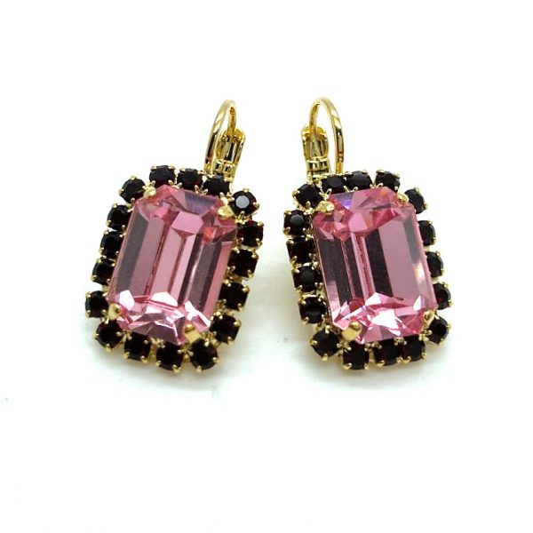 Earrings By Mariana Woman Classy Light Rose and Siam Swarovski Crystals