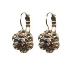 Mariana Earrings Lovely Floral in Smoked Topaz & Lt Peach Austrian Crystals Penelope Odyssey 2018 Coll. - Image 3