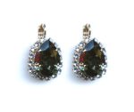 Earrings By Mariana Woman Elegant Pear Black Diamond and Sapphire Swarovski Crystals