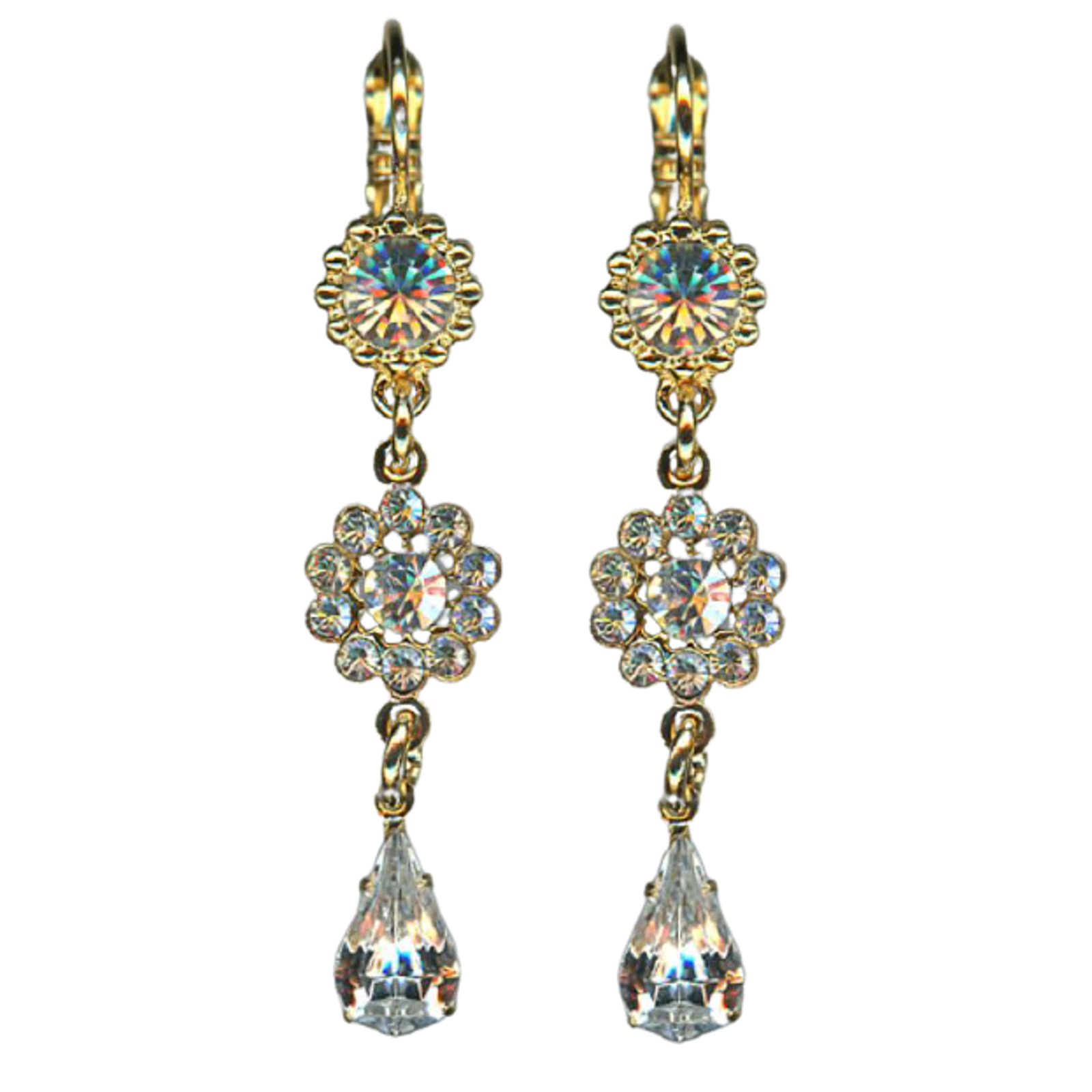 E-1111-001MOL-YG6(1) Mariana Earrings Elegant Floral in Moonlight Austrian Crystals My Butterfly Coll. - Image 1
