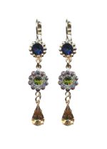 Mariana Earrings Dangling Floral Sapphire, Olivine, Champagne & AB Austrian Crystals Penelope Odyssey 2018 Coll. - Image 2
