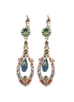 Mariana Earrings Sophisticated Lt Amethyst, Siam, Olivine, Montana Blue & Jonquil Austrian Crystals Gaea Odyssey 2018 Coll.