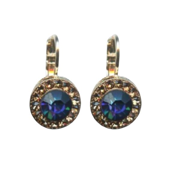 Mariana Earrings Exquisite Heliotrope & Lt Peach Austrian Crystals Penelope Odyssey 2018 Coll.