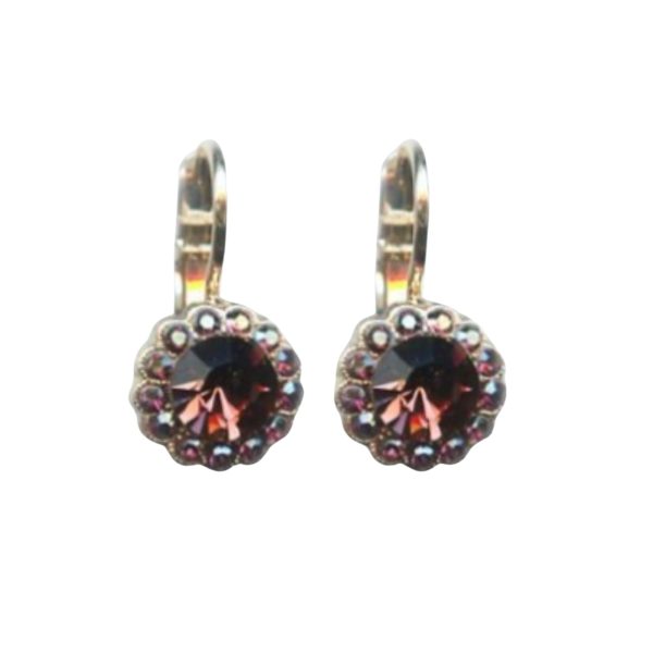 Mariana Earrings Dainty Floral in Vintage Rose & Amethyst Austrian Crystals Penelope Odyssey 2018 Coll.