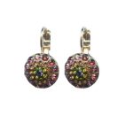 Mariana Earrings Luscious Tanzanite, Olivine, Lt Peach & Rose Austrian Crystals Penelope Odyssey 2018 Coll.