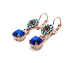 Mariana Earrings Dangling Floral in Smoked Topaz, Amethyst & Tanzanite Austrian Crystals Penelope Odyssey 2018 Coll. - Image 3