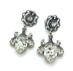 Mariana Earrings Clear Pear Shape Austrian Crystal Emerald City Icons Coll.