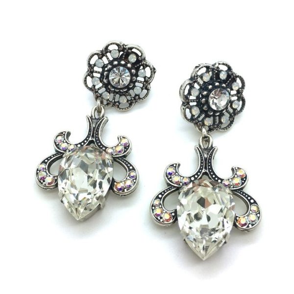 Mariana Earrings Clear Pear Shape Austrian Crystal Emerald City Icons Coll.