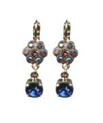 Mariana Earrings Shimmering Floral in Heliotrope, Vintage Rose & AB Austrian Crystals Penelope Odyssey 2018 Coll.