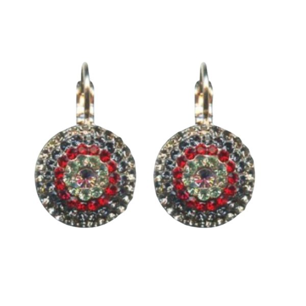 Mariana Earrings Classy Champagne, Blk Dia, Siam, Chrysolite & Heliotrope Austrian Crystals Gaea Odyssey 2018 Coll.