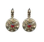 Mariana Earrings Lovely Chrysolite & Siam Austrian Crystals Gaea Odyssey 2018 Coll.