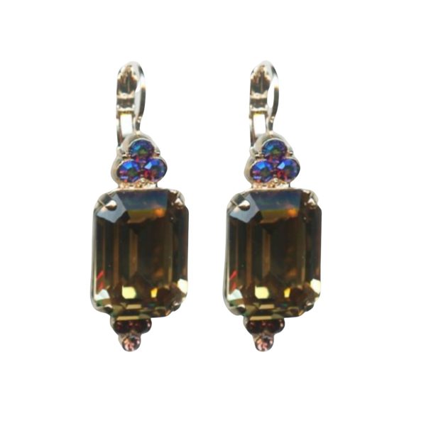 Mariana Earrings Exquisitely Elegant Smoked Topaz, Vintage Rose & Heliotrope Austrian Crystals Penelope Odyssey Coll.