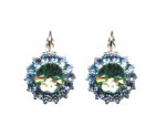 Earrings By Mariana Woman Beautiful Floral Aquamarine and Chrysolite Swarovski Crystals - Image 3
