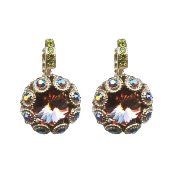 Mariana Earrings Timeless Smoked Topaz, Olivine & AB Austrian Crystals Penelope Odyssey 2018 Coll.