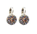 Mariana Earrings Exquisite Floral in Amethyst & Smoked Topaz Austrian Crystals Penelope Odyssey 2018 Coll.