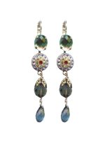 Mariana Earrings Elegant Olivine, Lt Amethyst, Siam, Blk Dia & Montana Austrian Crystals Gaea Odyssey 2018 Coll. - Image 3