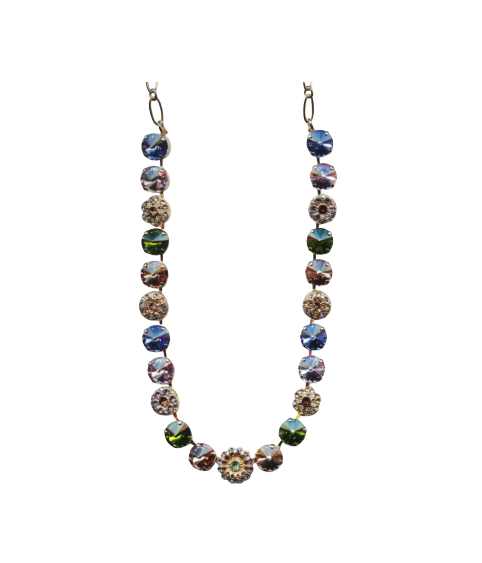N-3246-3-1089-RG (1) Mariana Necklace Flattering Floral in Multi Color Austrian Crystals Penelope Odyssey 2018 Coll. - Image 1