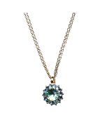 Mariana Necklace Pendant Floral in Aquamarine & Chrysolite Austrian Crystals Gaea Odyssey 2018 Coll. - Image 2