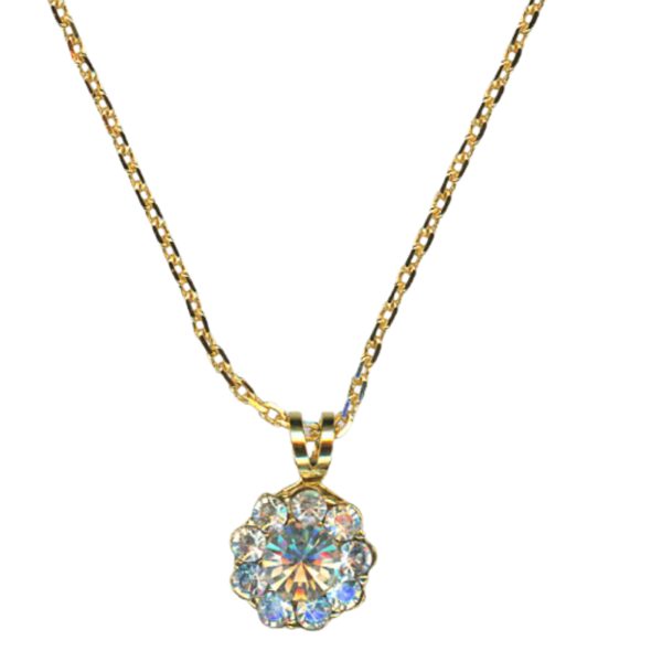Mariana Necklace Pendant Dainty Floral in Moonlight Austrian Crystals My Butterfly Coll.