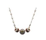 Mariana Necklace Pendant Fab Trio in Vintage Rose, Olivine & AB Austrian Crystals Penelope Odyssey 2018 Coll.