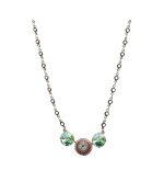 Mariana Necklace Pendant Lovely Trio Chrysolite, Lt Amethyst & Siam Austrian Crystals Gaea Odyssey 2018 Coll. - Image 2