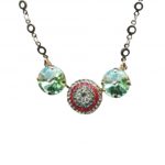 Mariana Necklace Pendant Lovely Trio Chrysolite, Lt Amethyst & Siam Austrian Crystals Gaea Odyssey 2018 Coll.