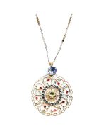 Mariana Necklace Pendant Boho Gypsy Heliotrope, Blk Dia, Chrysolite & Siam Austrian Crystals Gaea Odyssey 2018 Coll. - Image 3