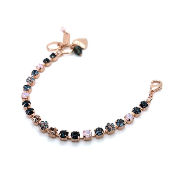 Bracelet By Mariana Woman Floral Montana Blue and Peach Swarovski Crystals-RG